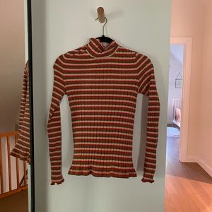 Madewell mock neck striped top